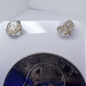 Herkimer diamond studs on sterling silver nwot jewelry box included